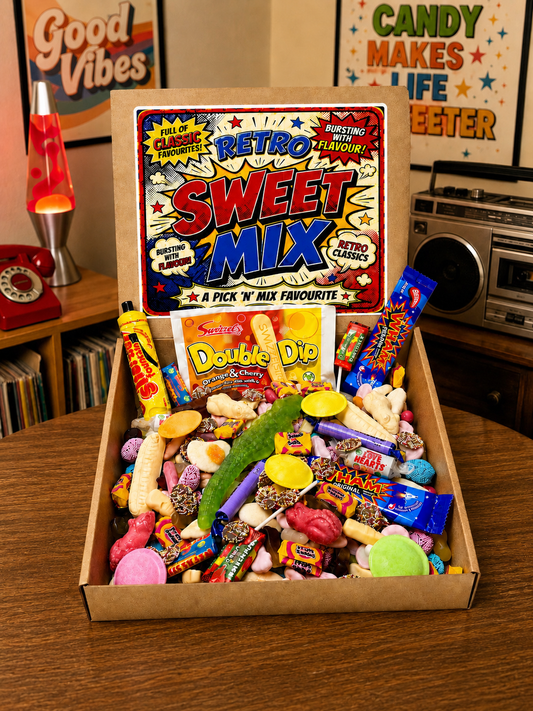 Retro Sweets Mix Gift Box, Pick & Mix Retro Sweets Hamper 1kg
