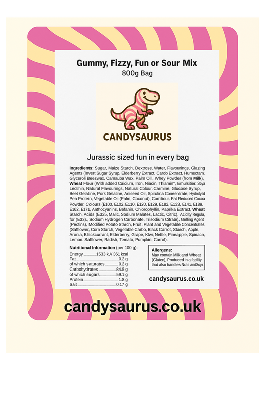 Candysaurus Pink Mix - large Pick and Mix Assorted Sweets, 800g Pick n Mix Sweets