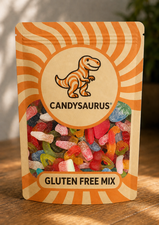 Gluten Free Pick & Mix Sweets Bag, premium Large Candy Gift Bag, Retro & Modern Random Gluten Free Sweet Selection, Perfect for Easter, Birthdays, Congratulation, Movie Night, Candysaurus