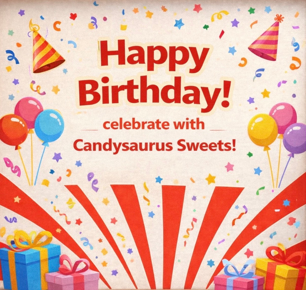 Happy Birthday Pick & Mix Sweets Box, premium Large Candy Gift Box, Retro & Modern Random Sweet Selection, Perfect Birthday Present, (1KG) Candysaurus