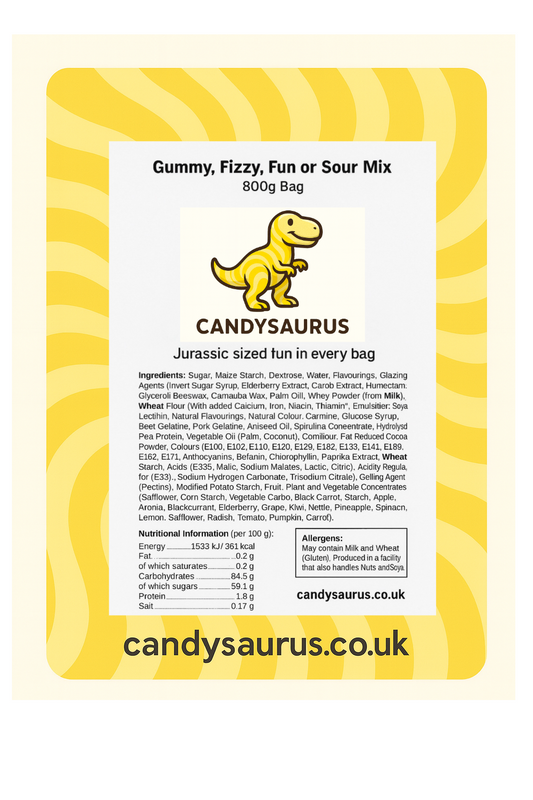 Candysaurus Fun Mix - large Pick and Mix Assorted Sweets, 800g Pick n Mix Sweets