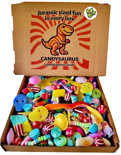 Halal Pick & Mix Sweets Box, premium Large Candy Gift Box, Retro & Modern Random Halal Sweet Selection, Perfect for Eid Mubarak, Easter, Birthdays, Congratulation, Movie Night (1KG) Candysaurus