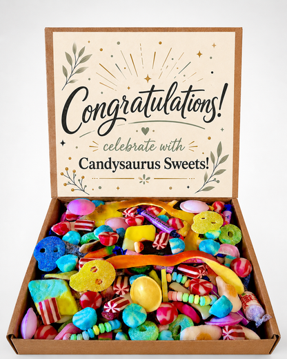 Congratulations Sweet Gift Box – 1kg Pick & Mix Sweets Hamper – Candy Gift Box for Graduation, Exam Results, New Job, Engagement, Well Done Gift, Celebration Present for Men, Women & Teenagers