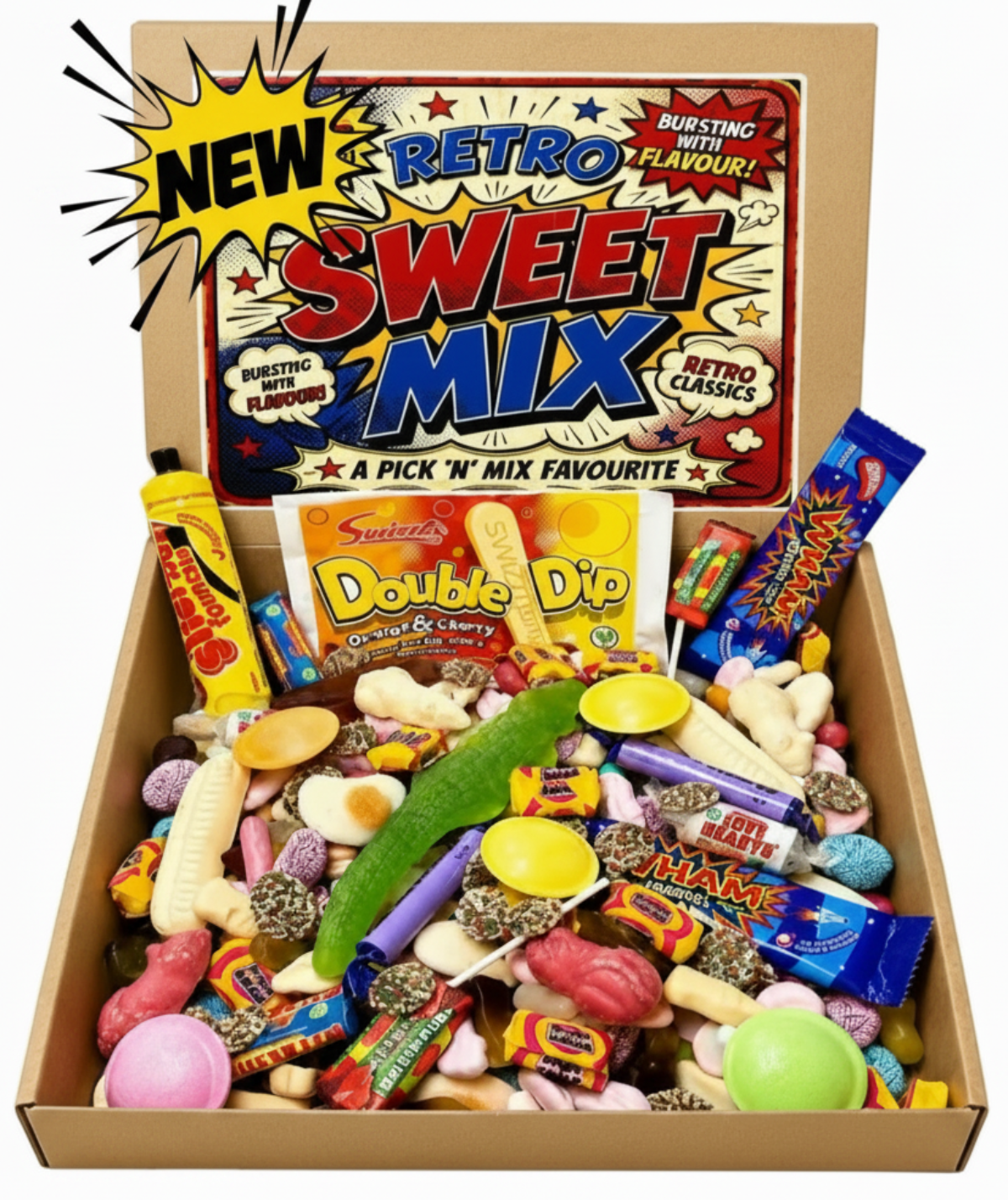 Retro Sweets Mix Gift Box, Pick & Mix Retro Sweets Hamper 1kg
