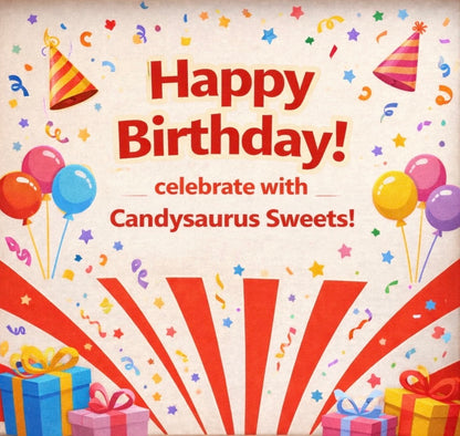 Happy Birthday Pick & Mix Sweets Box, premium Large Candy Gift Box, Retro & Modern Random Sweet Selection, Perfect Birthday Present, (1KG) Candysaurus