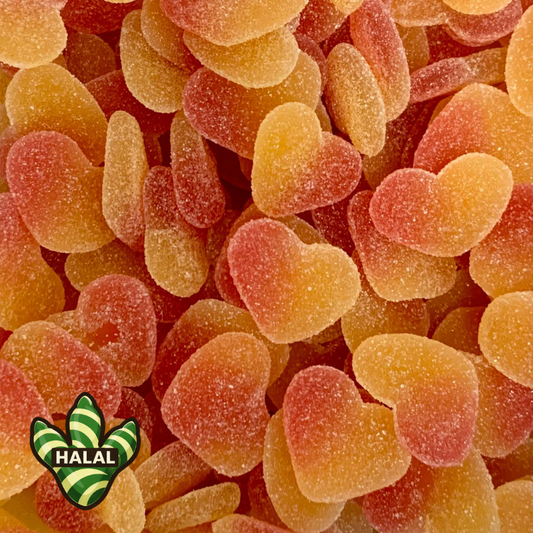 Fizzy Peach Hearts