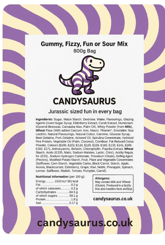Candysaurus Gummy Mix - large Pick and Mix Assorted Sweets, 800g Pick n Mix Sweets