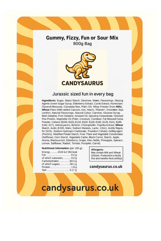 Candysaurus Sour Mix - large Pick and Mix Assorted Sweets, 800g Pick n Mix Sweets