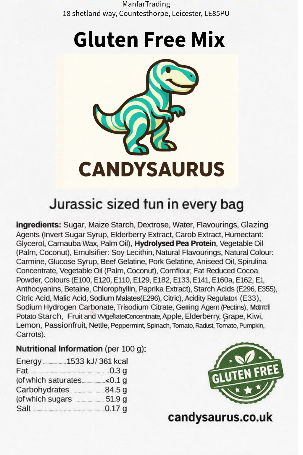 Candysaurus Gluten Free Pick & Mix Sweet Platter