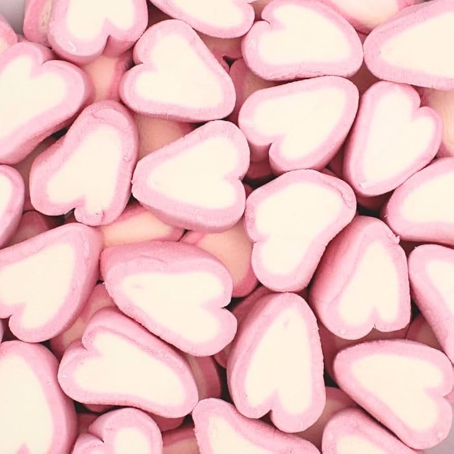Marshmallow Pink and White Hearts