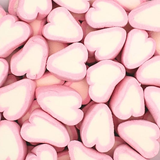 Marshmallow Pink and White Hearts